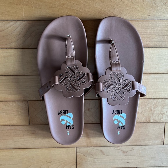 Brand new Sam and Libby sandals Brown Size 9 Thong Flats - Picture 2 of 6